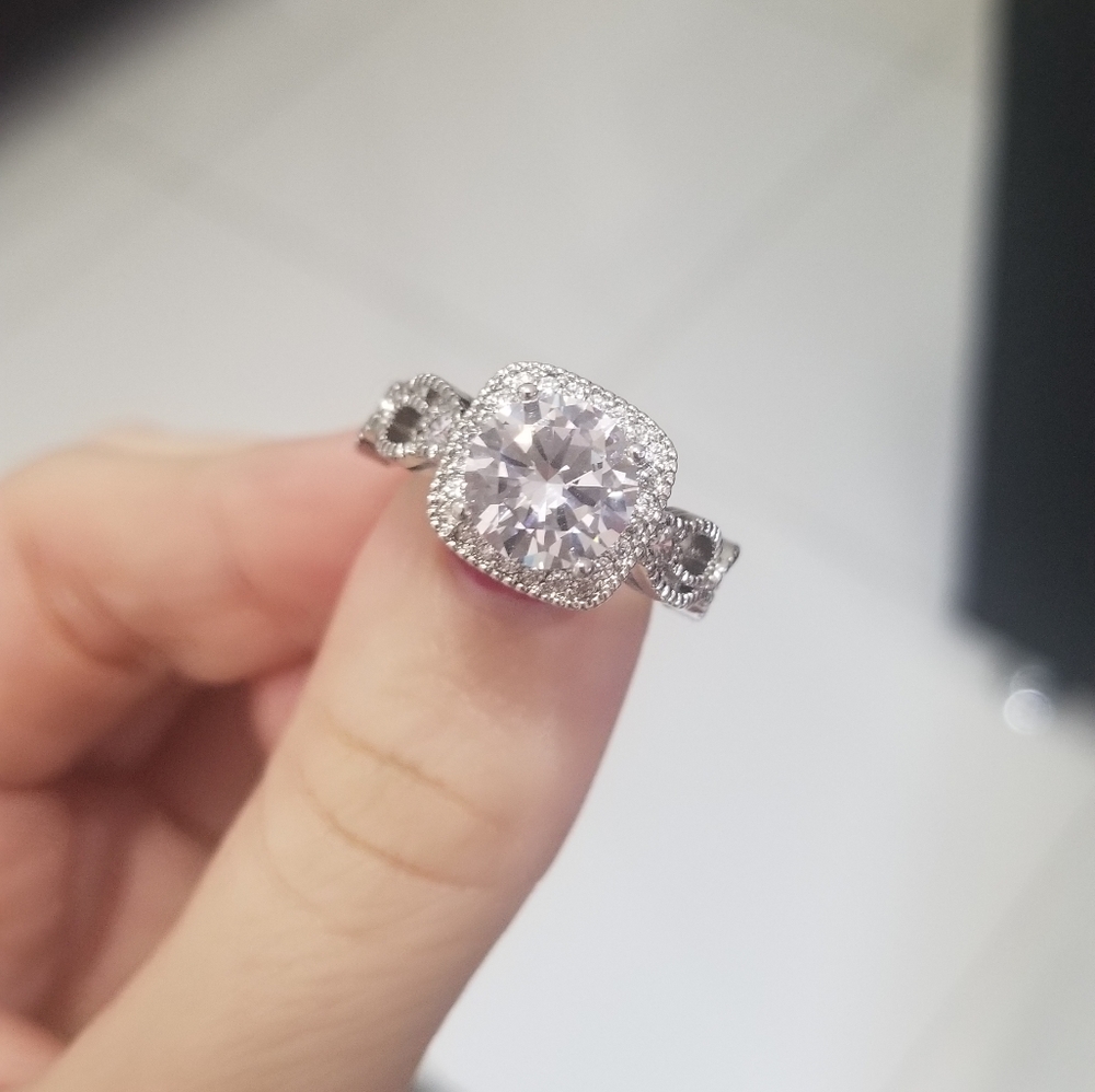 Sterling silver engagement ring